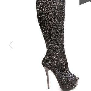 Two Lips 👄 Sublime 13 Black Rhinestone Boots